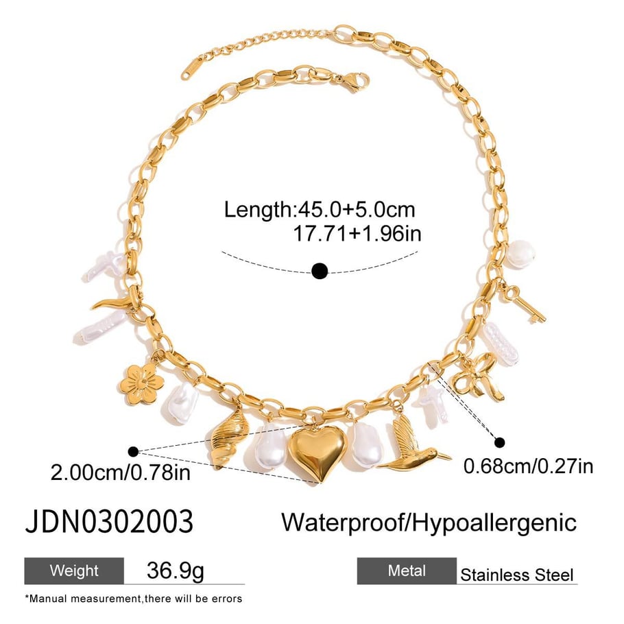 Ins Style Heart Stainless Steel Gold Color Pendant Necklaces Picture2