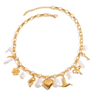 Ins Style Heart Stainless Steel Gold Color Pendant Necklaces h5 
