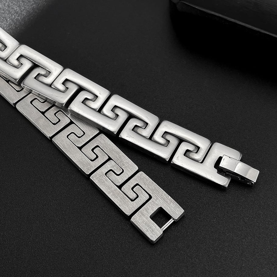 1 Piece Industrial Series Rock Geometric Stainless Steel Men's Bracelets Picture5