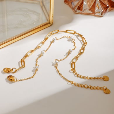 1 Piece Ins Style Stainless Steel Gold Color Women's Layered Anklets h5 Picture4