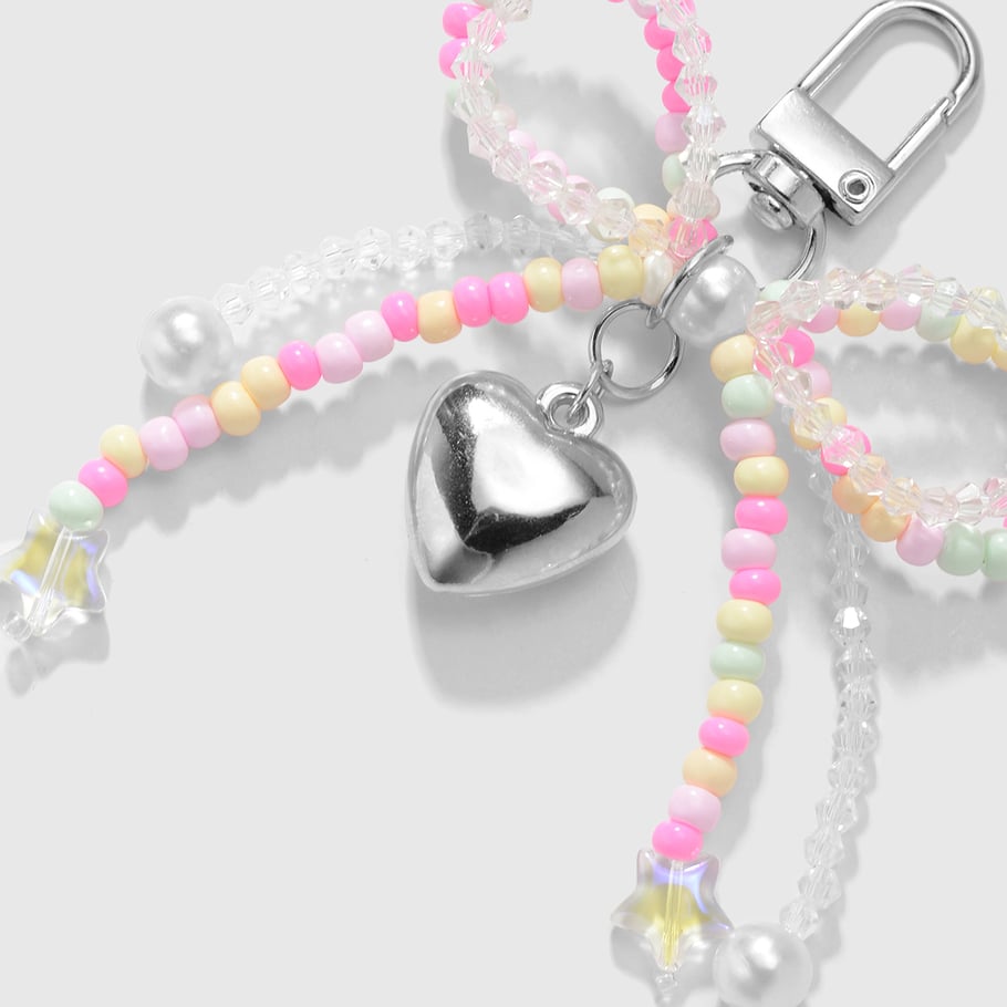 Colorful Beaded Bow Knot Bag Charms Picture4