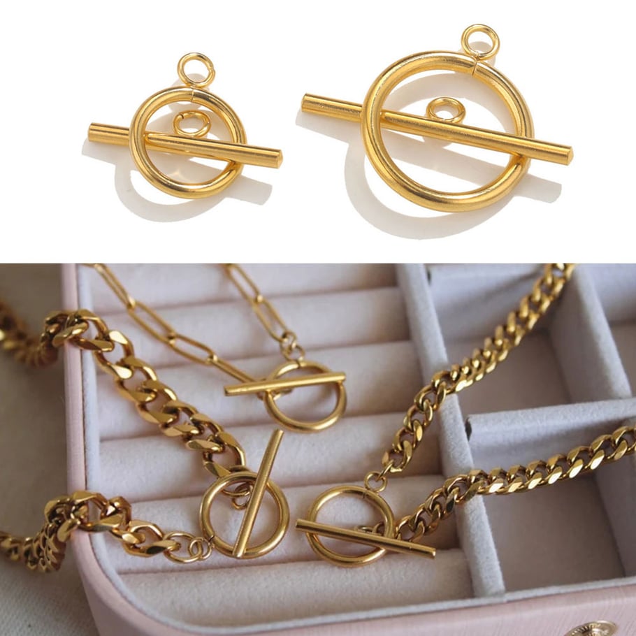 1 Piece DIY O&T Shape Clasp Stainless Steel Gold Color Women's Pendants Picture5