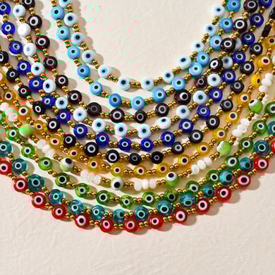 Classic Series Eye Resin Gold Color Women's Beaded Necklaces h5 Picture5