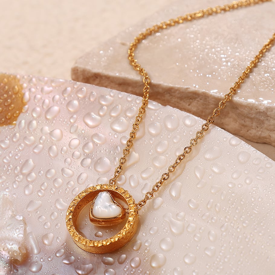Heart Stainless Steel Gold Color Pendant Necklaces Picture3