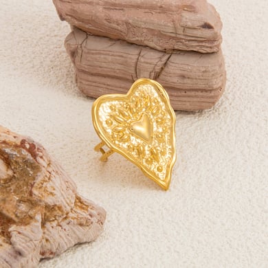1 Stück Simple Series Retro Herz Edelstahl Gold Farbe Damen verstellbare Ringe h5 Bild4