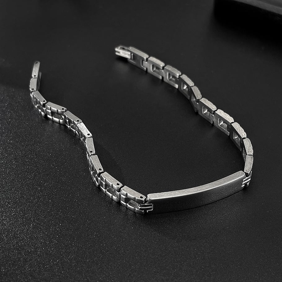 1 Piece Delicate Series Piercing Geometric Stainless Steel Men's Bracelets Picture5