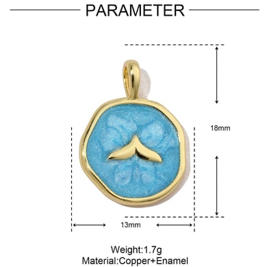 Chic Marine Organism Copper Gold Color Pendants h5 Picture2