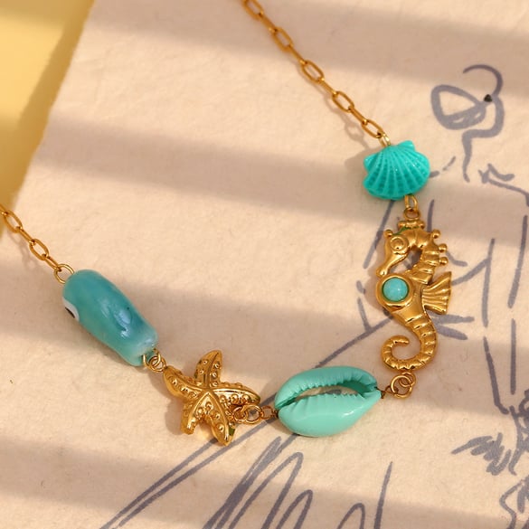 Collier avec pendentif tortue mignon en acier inoxydable couleur or pour femme, série simple, 1 pièce