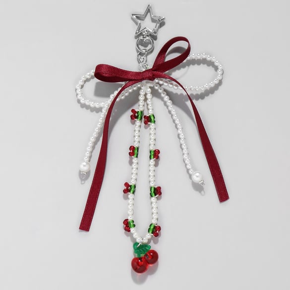 1 Piece Sweet Beaded Bow Bag Charms 2