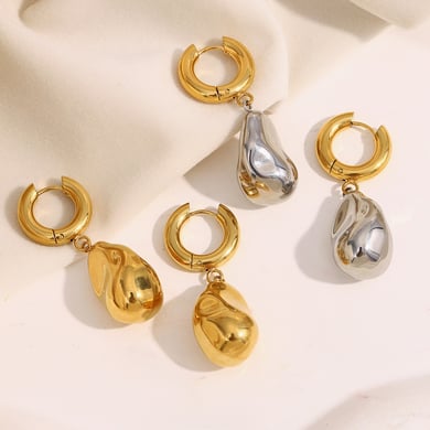 Leichte, elegante Damenohrringe aus goldfarbenem Edelstahl h5 Bild4
