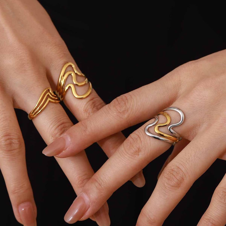 Minimalistische Ringe aus Edelstahl in  Bild3