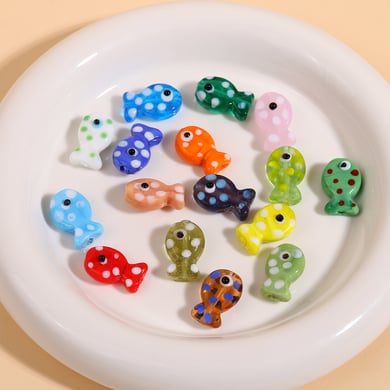 Oceanic Wave Point Fish Glass DIY Jewelry Beads h5 Picture5