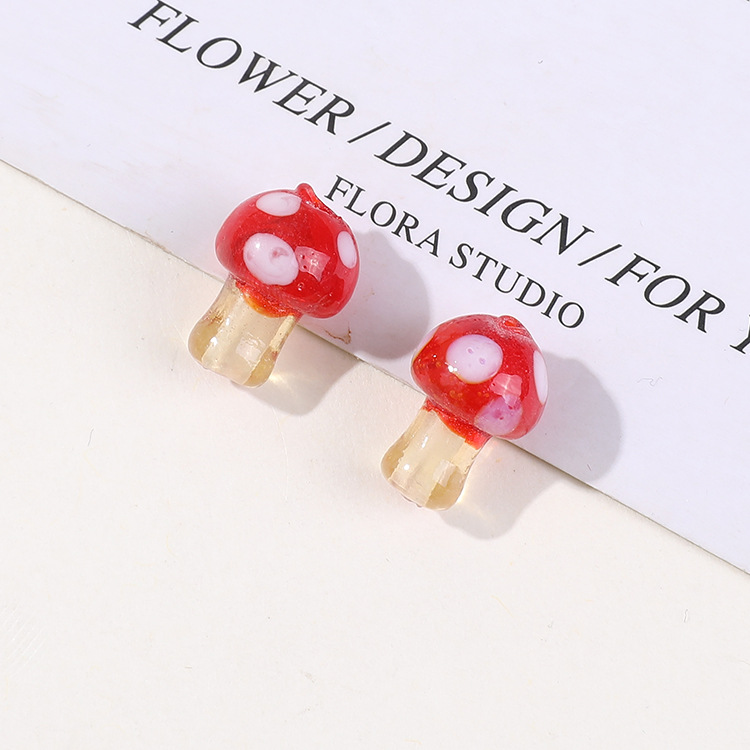 1 Piece Vivid Mushroom Glass DIY Jewelry Beads 