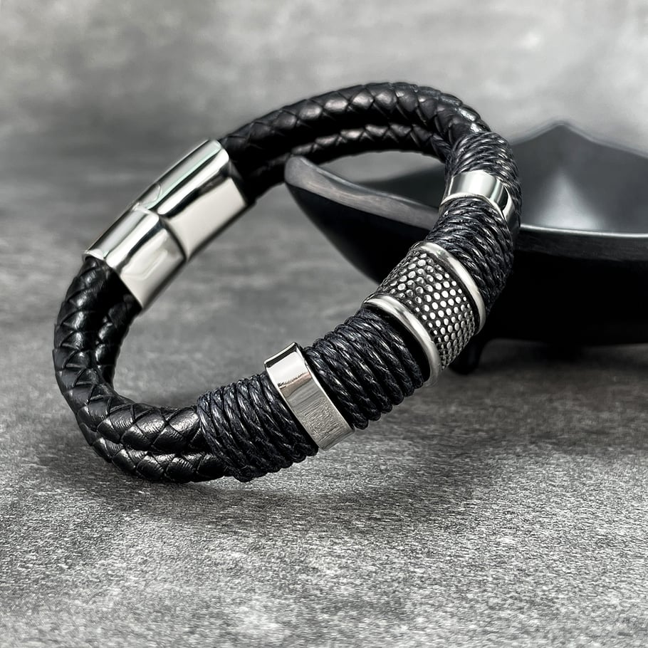 1 Piece Modern Rectangular Leather Men's Bracelets Picture3