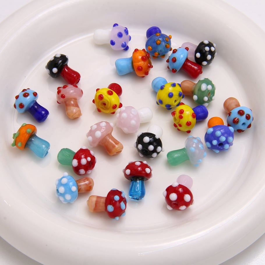 Exquisite Mushroom Colorful Glass DIY Jewelry Beads Picture2