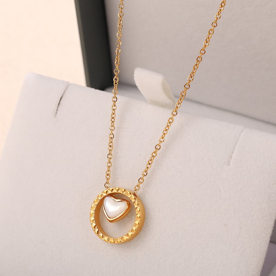 Heart Stainless Steel Gold Color Pendant Necklaces Picture4