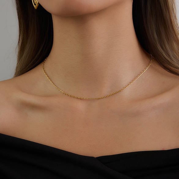 1 Piece Chain Stainless Steel Gold Color  Women's DIY Chain Necklaces