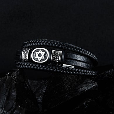1 Piece Chic Hexagram Stainless Steel Men's Bracelets h5 Picture4