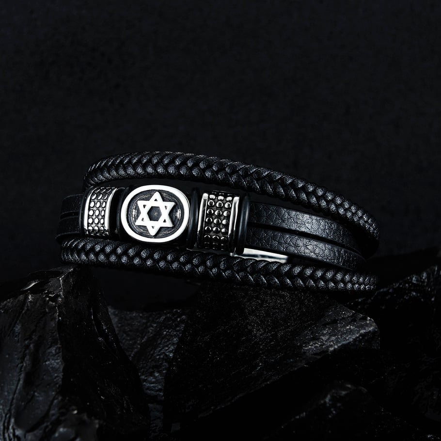 1 Piece Chic Hexagram Stainless Steel Men's Bracelets Picture4