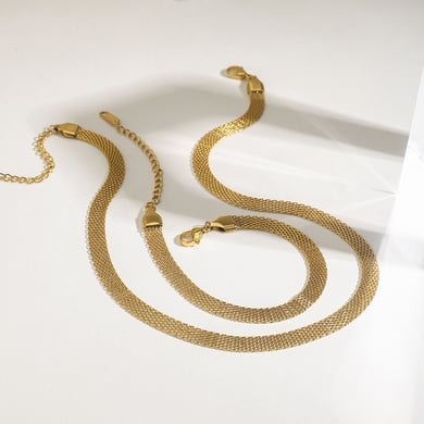 Classic Stainless Steel Gold Color Chain Necklaces h5 Picture3