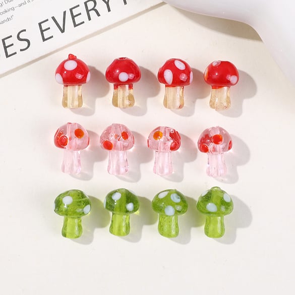 1 Piece Vivid Mushroom Glass DIY Jewelry Beads