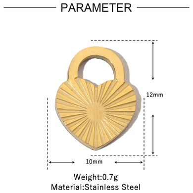 Exquisite Herz-Anhänger aus goldfarbenem Edelstahl h5 Bild2