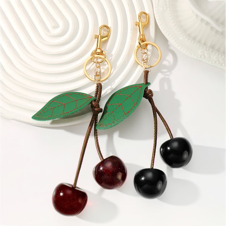 Leather Cherry Bag Charms Picture5
