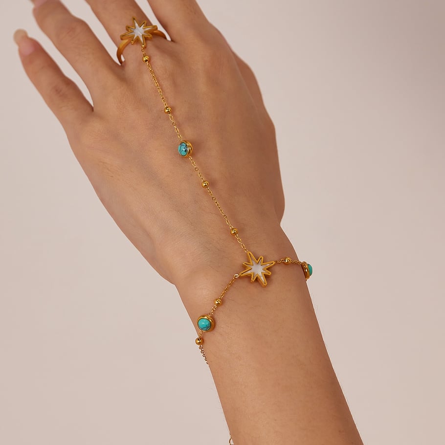 pulsera de cadena de acero inoxidable para mujer, de 1 pieza, con diseño geométrico diario,  Imagen5