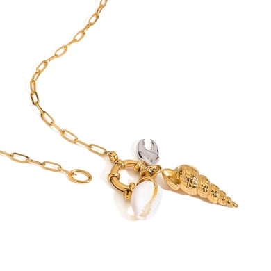 Oceanic Stainless Steel Gold Color Pendant Necklaces h5 Picture7