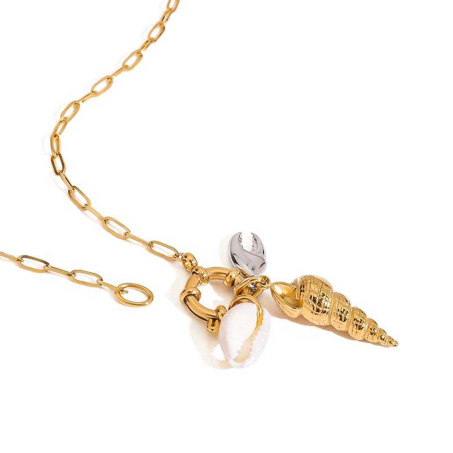 Oceanic Stainless Steel Gold Color Pendant Necklaces Picture7