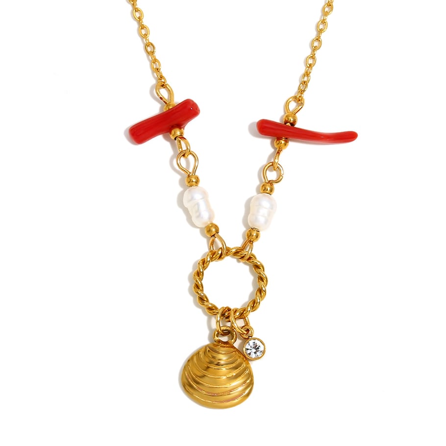 Vacation Stainless Steel Gold Color Pendant Necklaces Picture6