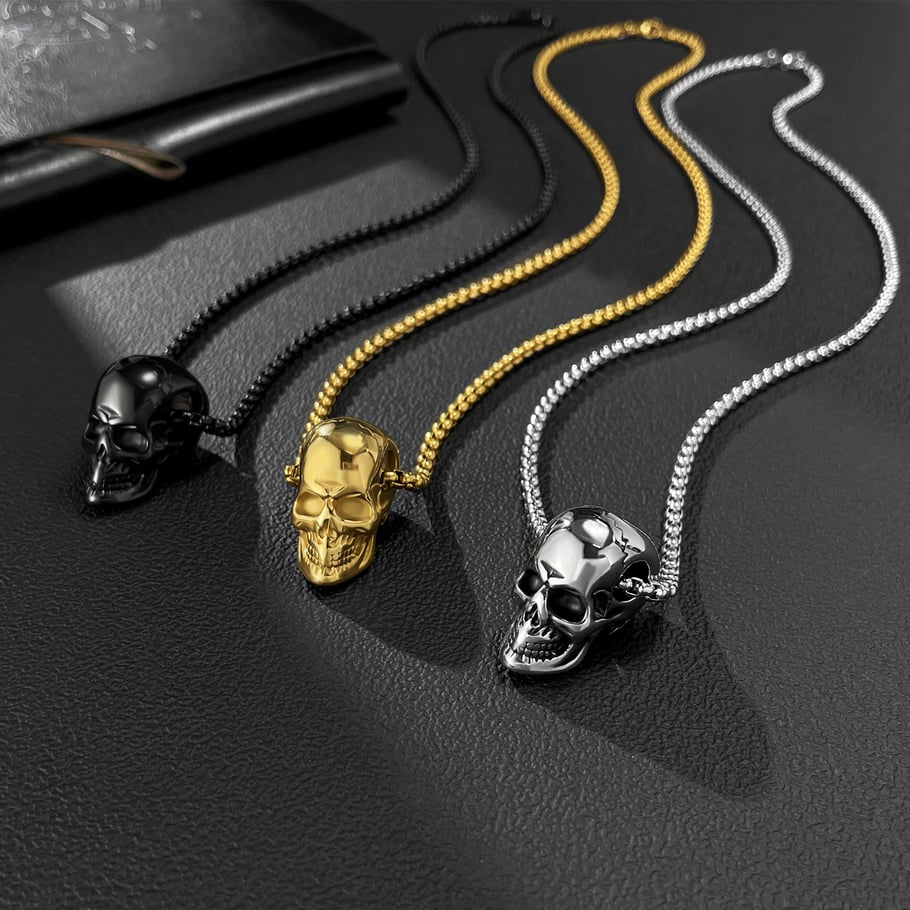 1 Piece Punk Skull Stainless Steel Men's Necklaces Picture3