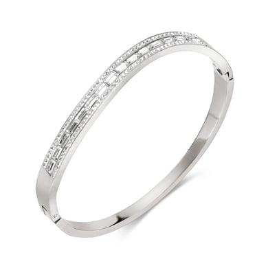 1 Stück einfache Serie elegante geometrische Edelstahl Damen Armreifen h5 Bild6