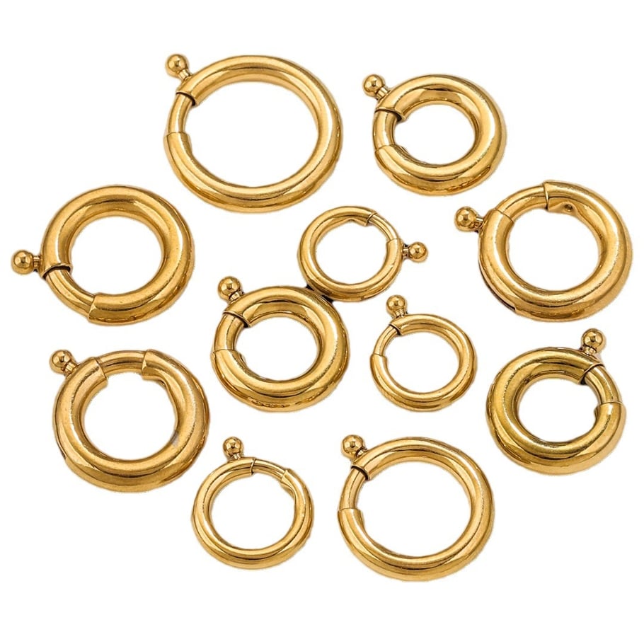 1 Piece DIY Spring Annular Clasp Stainless Steel Gold Color Women's Pendants Picture5
