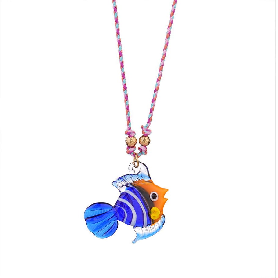 1 Piece Polychrome Series Vacation Tropical Fish Shape Glass Women's Pendant Necklaces Picture7