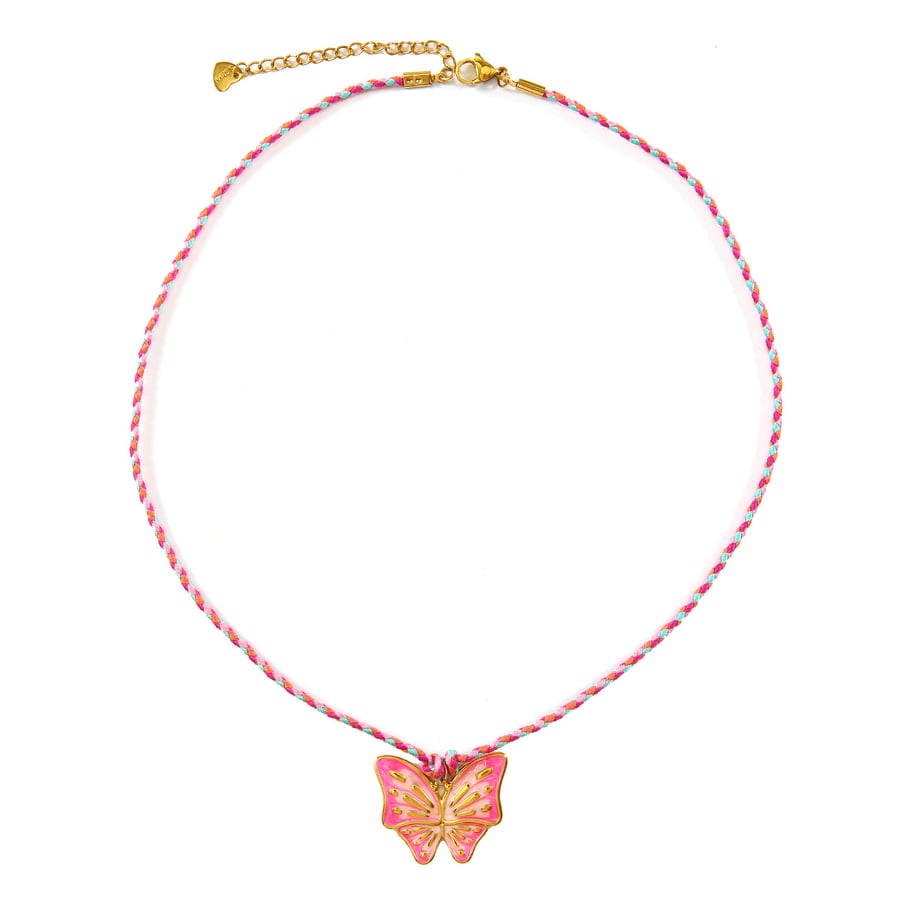 Sophisticated Cross Cotton Rope Stainless Steel Gold Color Women's Pendant Necklaces 