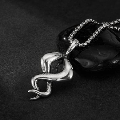 1 Piece Punk Snake Shape Stainless Steel Men's Necklaces h5 Picture5