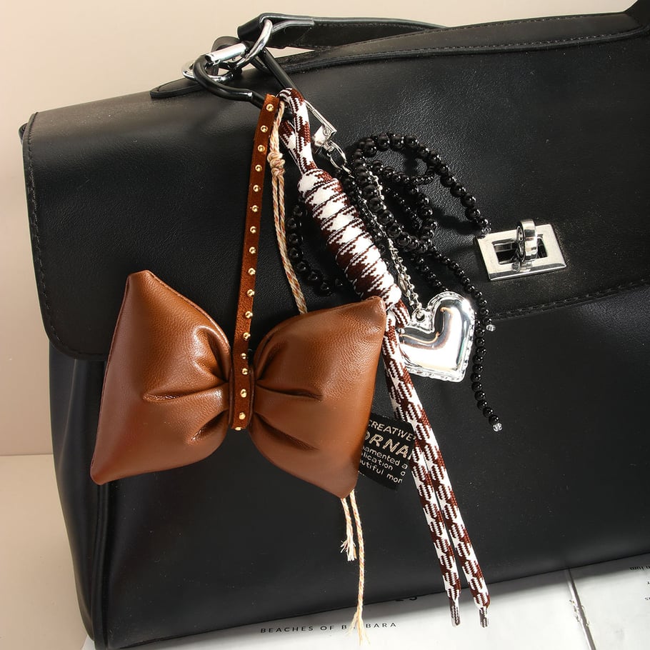 Vintage Dimensional Bow Braided Rope Women's Bag Charms Picture4