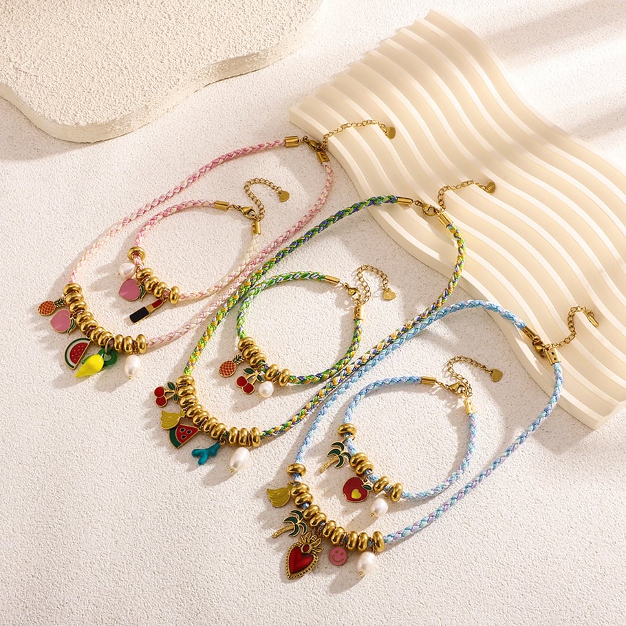 Tropical Fruits Vacation Stainless Steel Gold Color Women's Pendant Necklaces Picture4