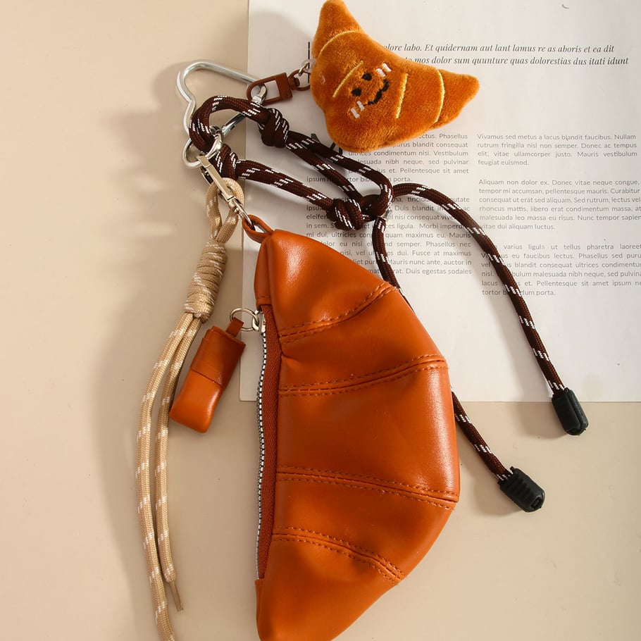 Vintage Croissant Croissant Coin Purse Women's Bag Charms Picture4