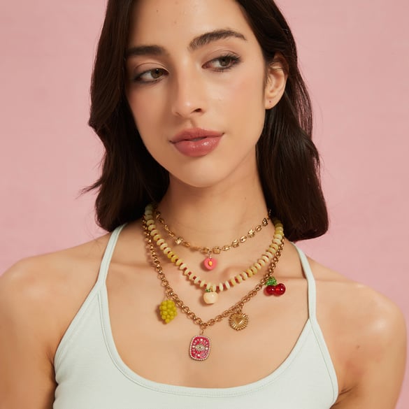1 Piece Fruit Summer Stainless Steel Natural Stone Women's Pendant Necklaces 2