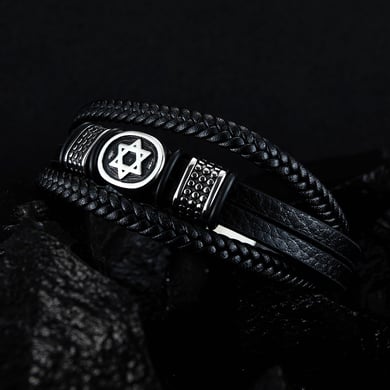 1 Piece Chic Hexagram Stainless Steel Men's Bracelets h5 Picture2