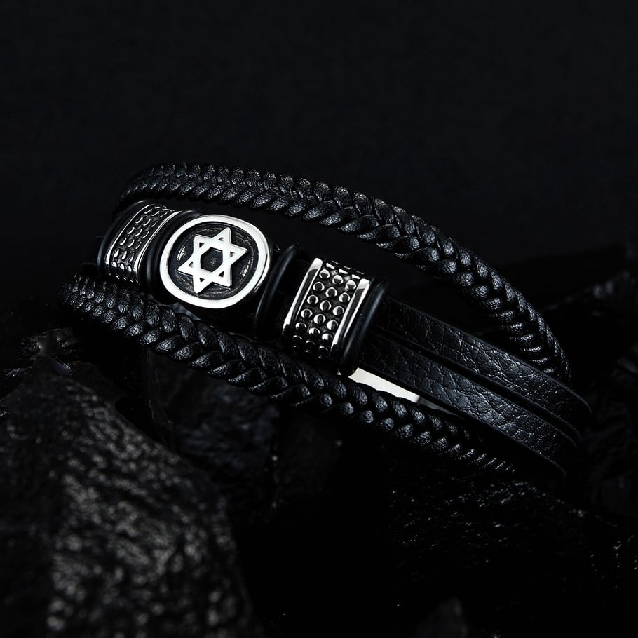 1 Piece Chic Hexagram Stainless Steel Men's Bracelets Picture2