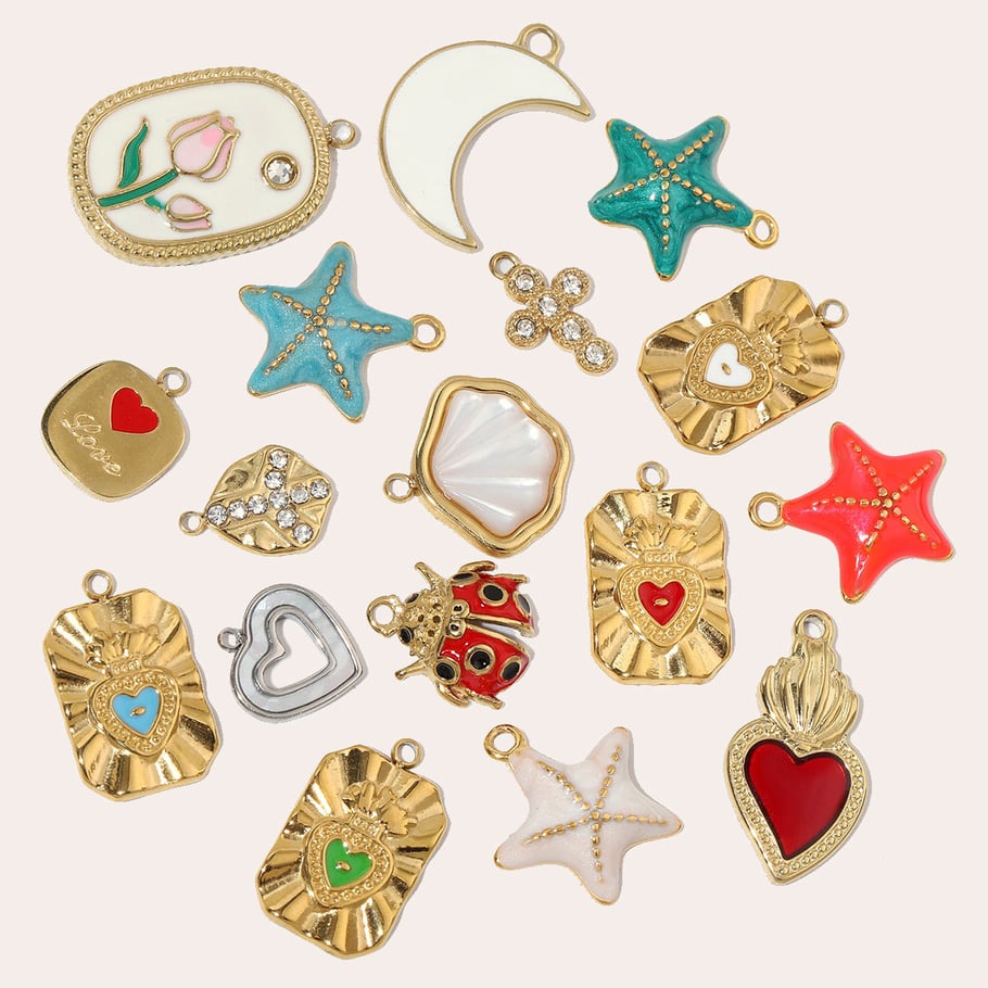1 Piece Oceanic Series Vivid Starfish Stainless Steel Gold Color Women's Pendants h5Picture4