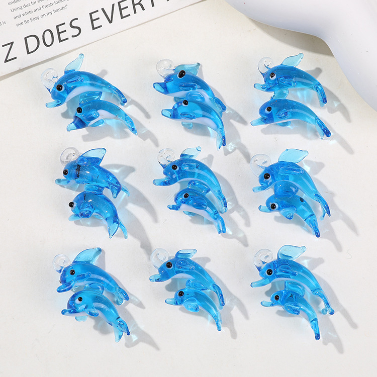 1 Piece Cute Dolphin Glass DIY Jewelry Beads Picture2