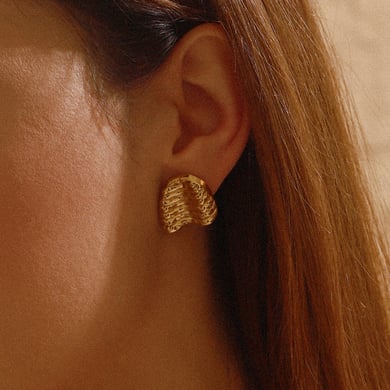 Classic Stainless Steel  Gold Color Stud Earrings h5 Picture4
