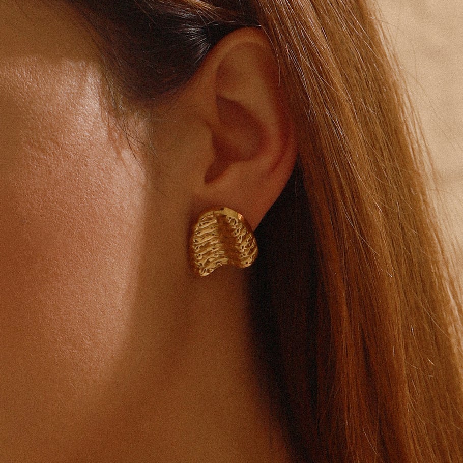 Classic Stainless Steel  Gold Color Stud Earrings Picture4