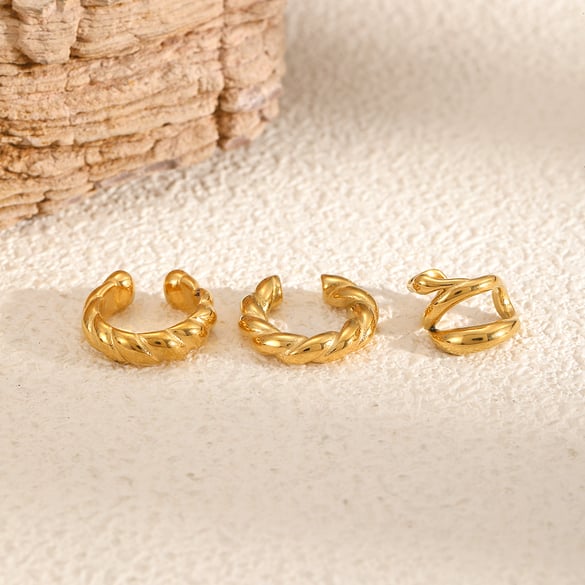 Goldfarbene Ohrklemmen aus Edelstahl