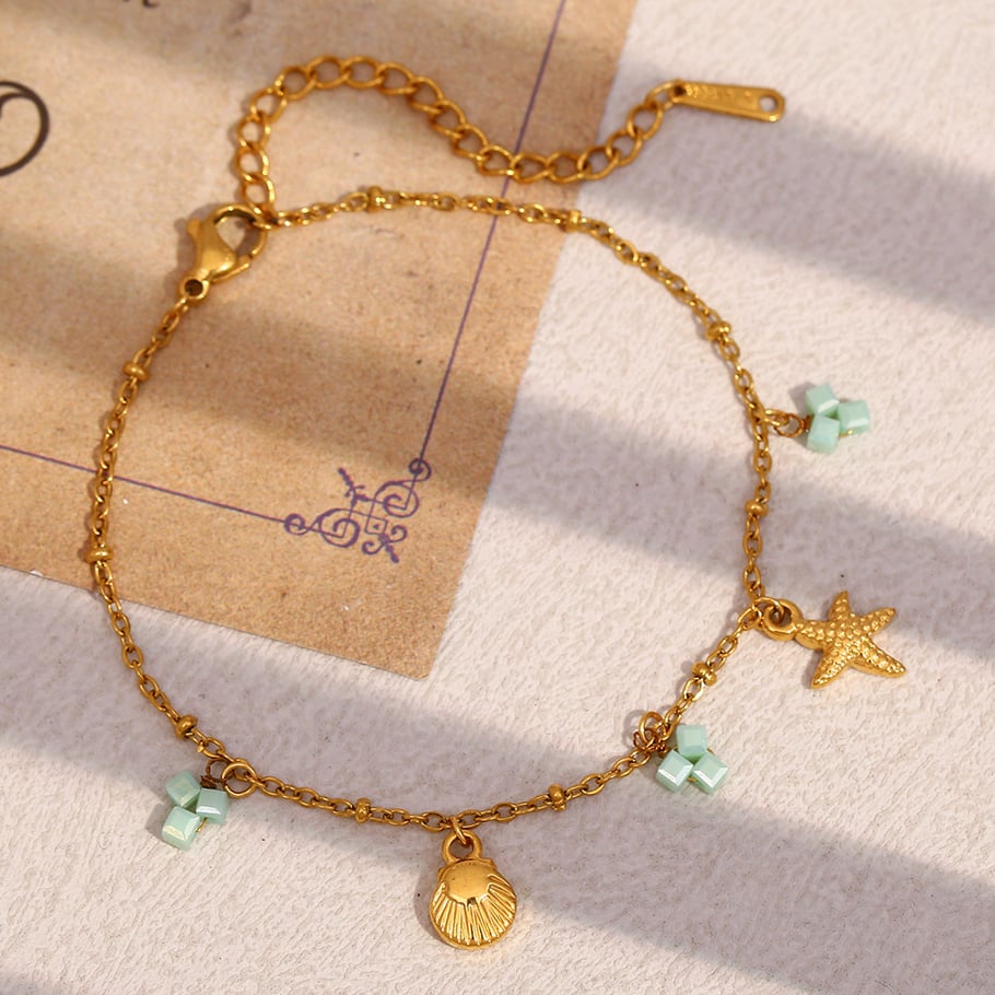 1 Stück einfache Serie süße Schildkröte Edelstahl Gold Farbe Damen Charm Armbänder h5Bild4
