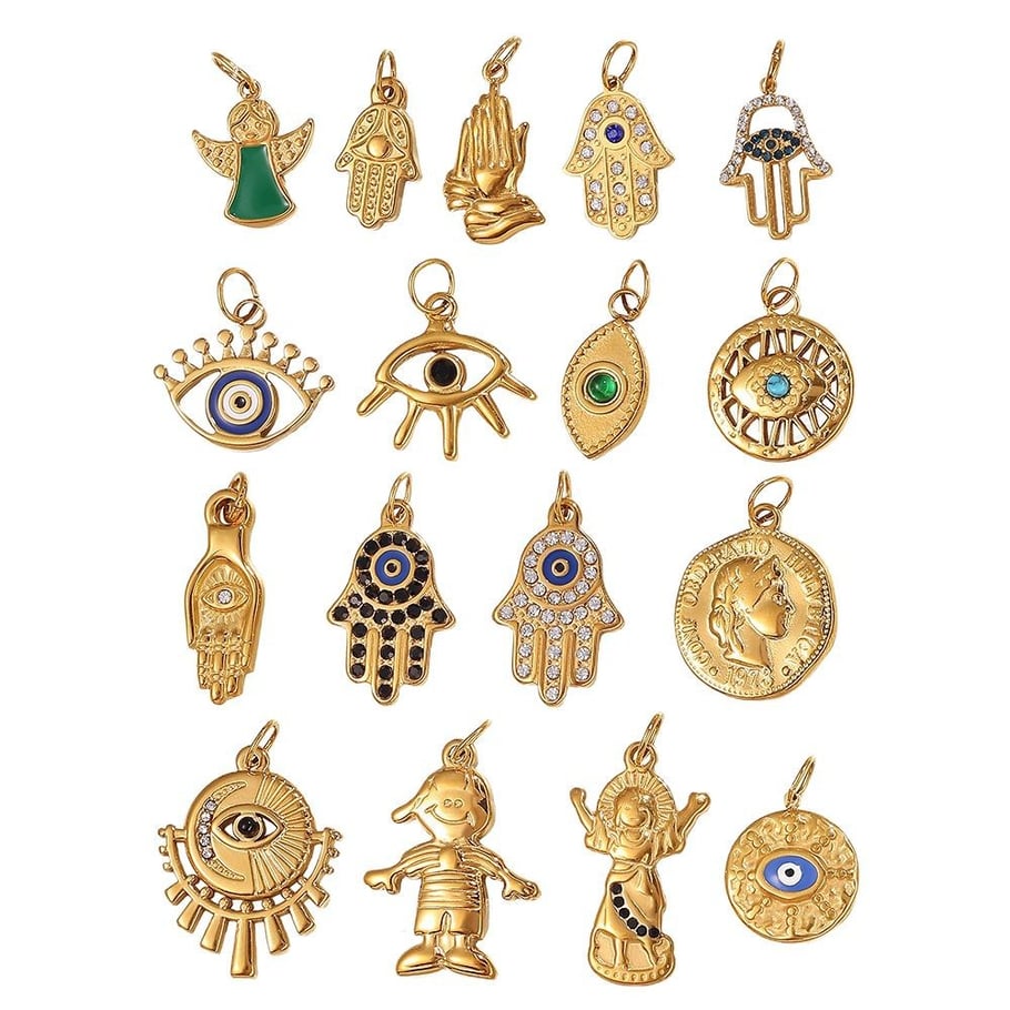 Delicate Figure Titanium Steel Gold Color Rhinestone Women's Pendants Picture5